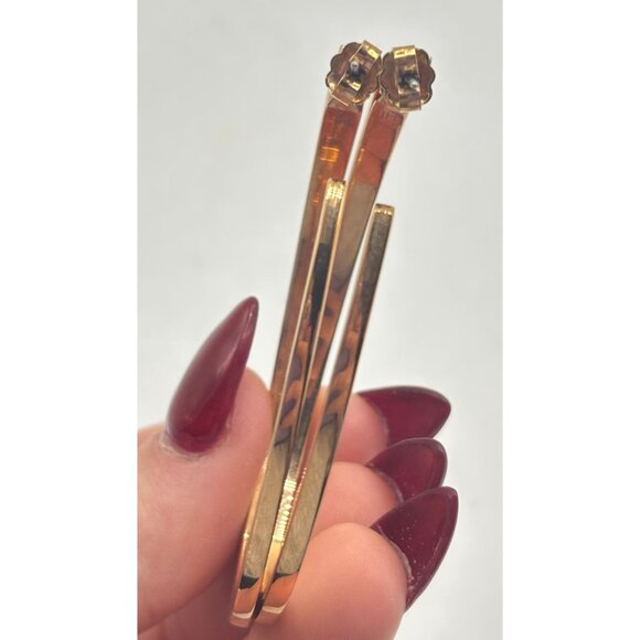 India Michs Gold-Tone Curved Oval Hoop Earrings - Picture 3 of 8